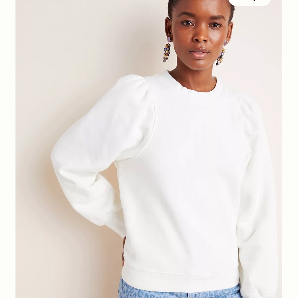Citizens of Humanity Anthropologie White Mari Racer Sweatshirt Small